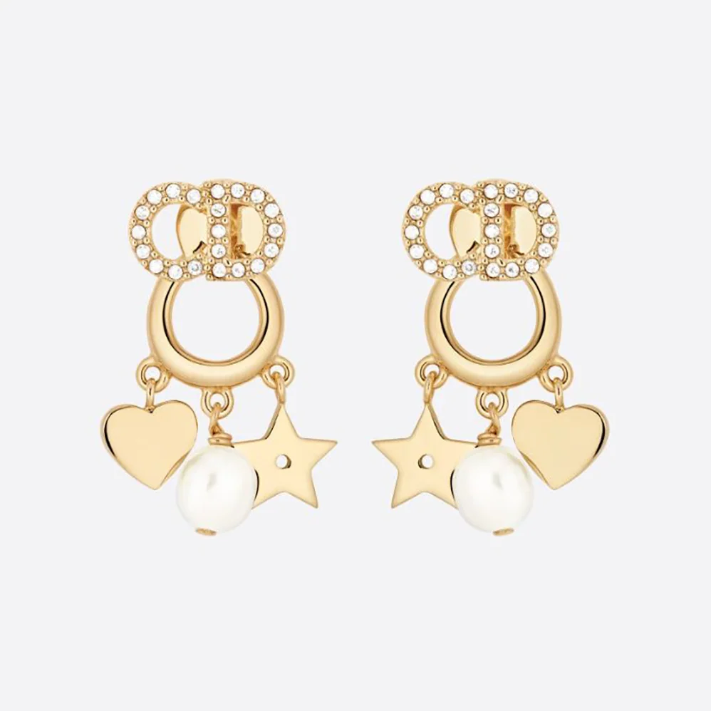 Dior Clair D Lune Earrings Gold for Women in Finish Metal Dior Clair D Lune Earrings Gold for Women in Finish Metal