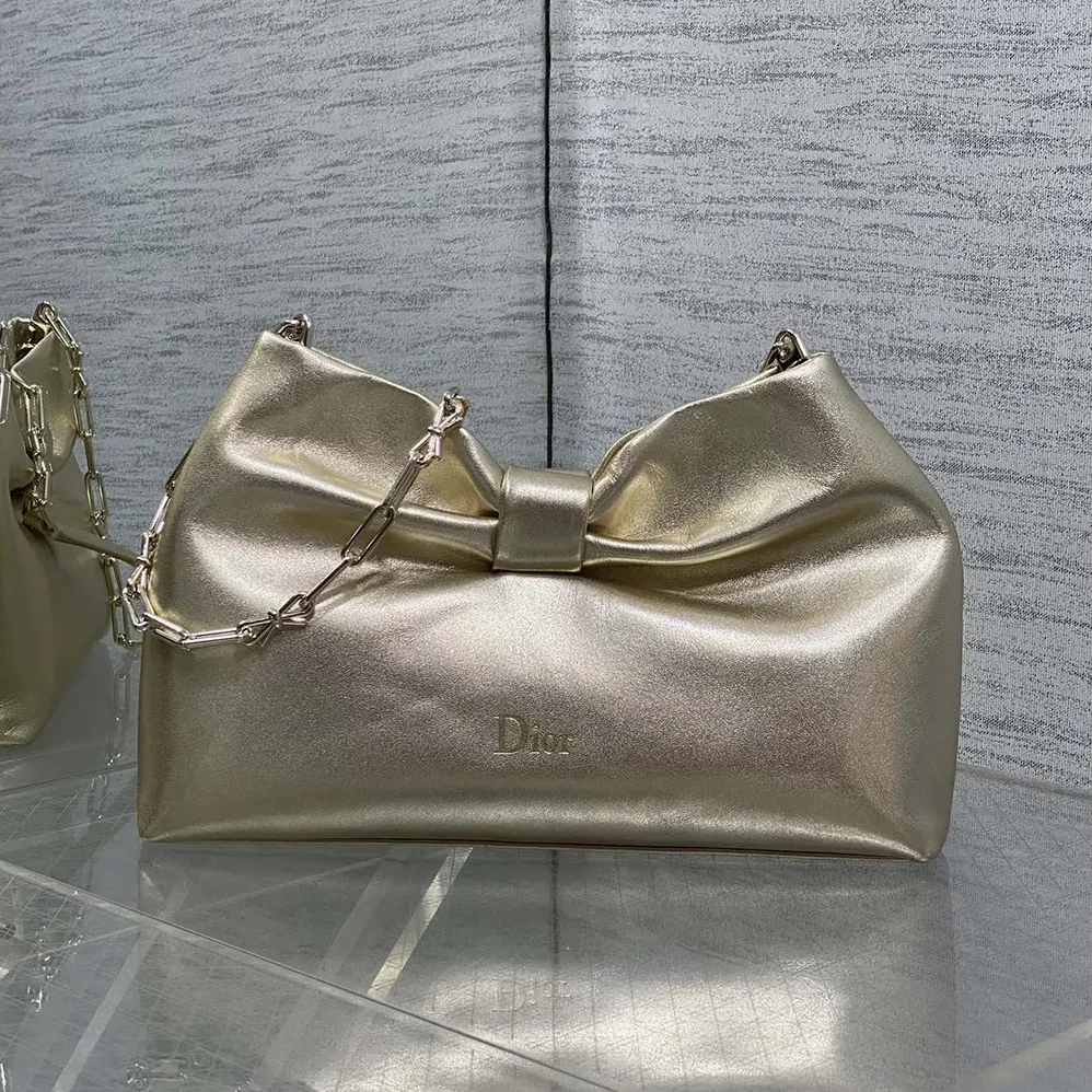 Dior Or Small Dior Bow Bag Mekong Laminated Lambskin for Women Dior Or Small Dior Bow Bag Mekong Laminated Lambskin for Women