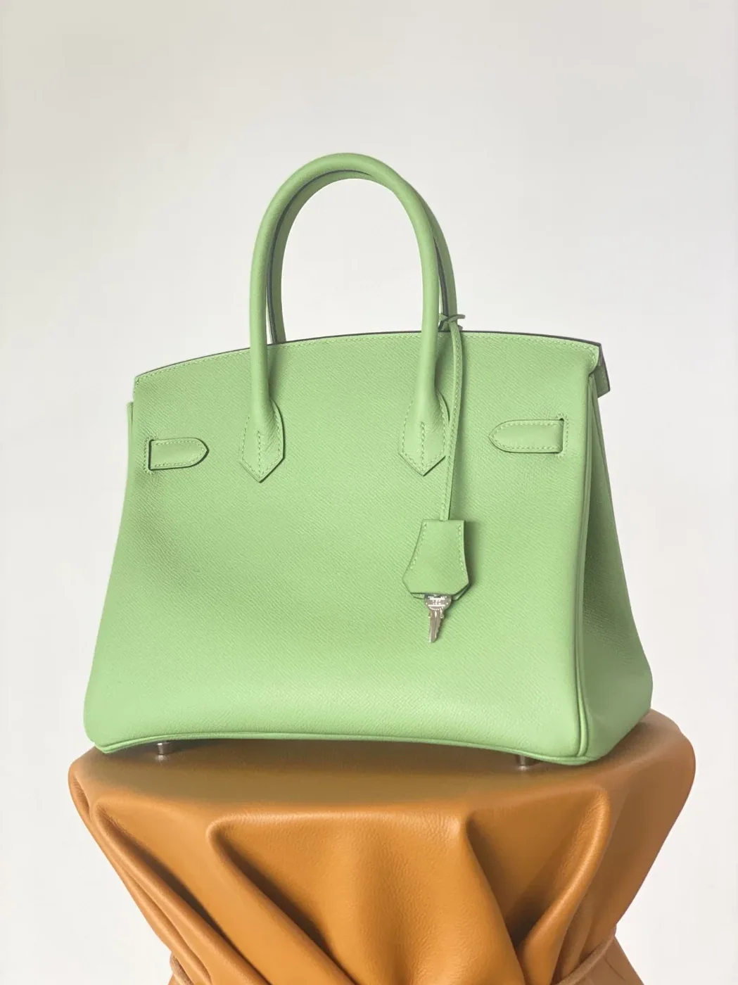 Hermes Birkin Nata Swift Green Silver Toned Hardware / Hermes Birkin Nata Swift Green Silver Toned Hardware /