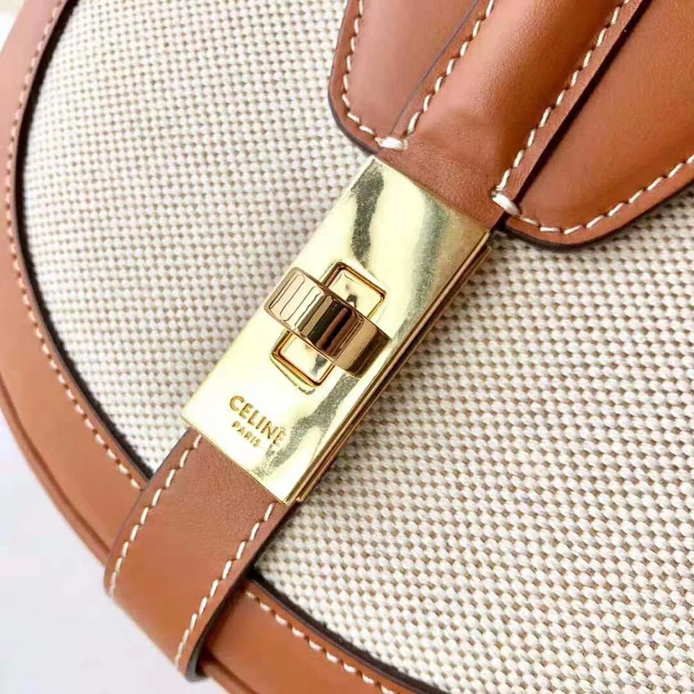 Celine Besace 16 in Textile and Natural Calfskin for Women Celine Besace 16 in Textile and Natural Calfskin for Women