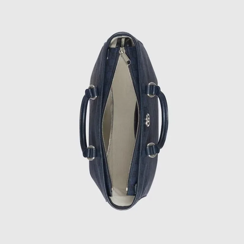 Gucci Ophidia Medium Tote Bag in Blue Palladium Hardware