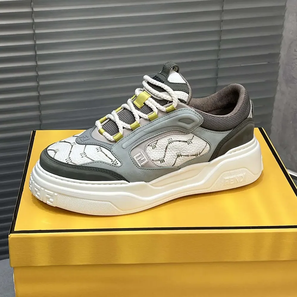 Fendi Force Sneakers White Leather and Green Nubuck Low for Unisex in tops Fendi Force Sneakers White Leather and Green Nubuck Low for Unisex in tops