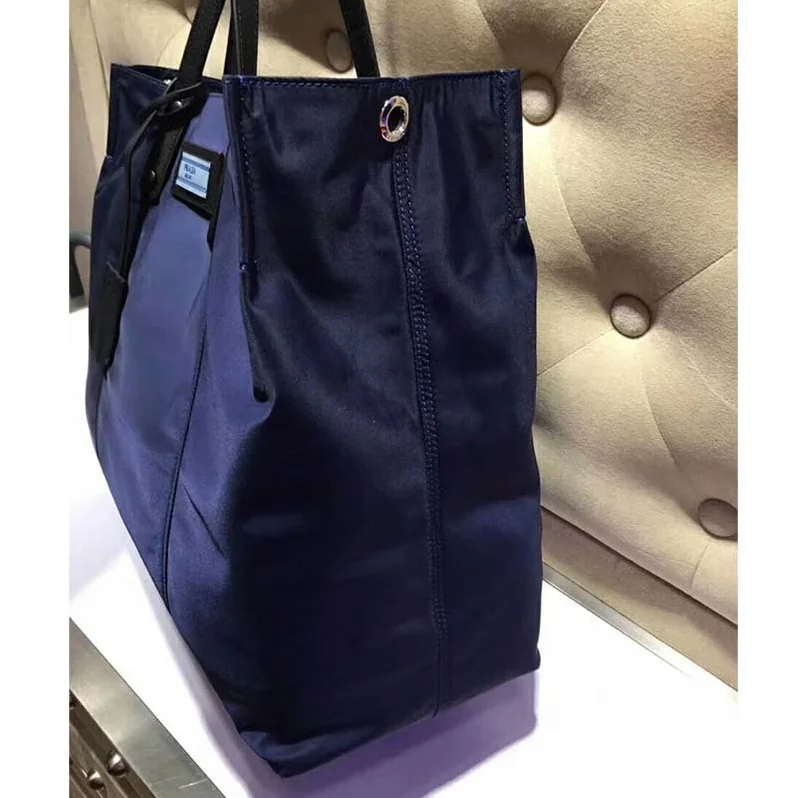 Prada Large Etiquette Nylon Bag for Women in Black Prada Large Etiquette Nylon Bag for Women in Black