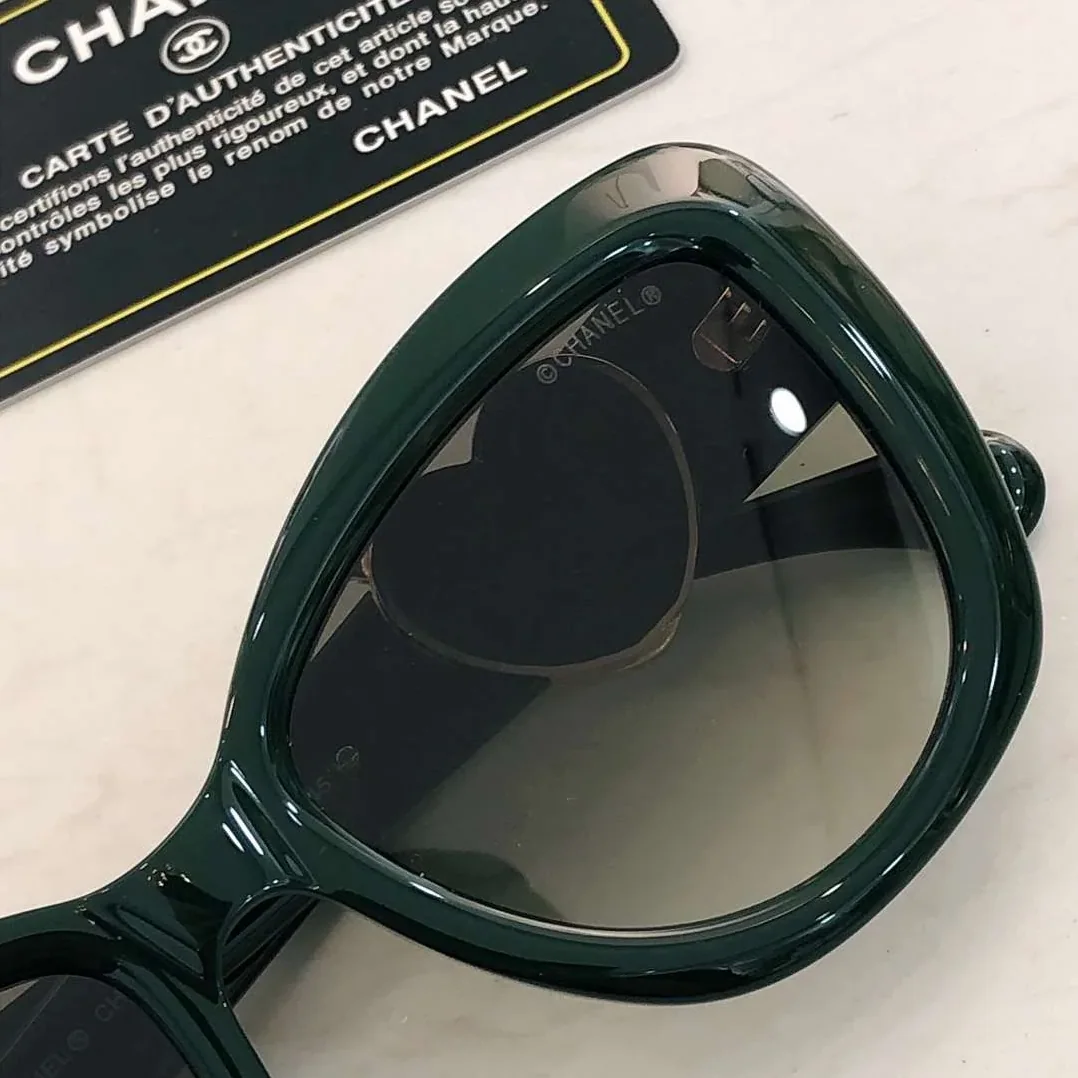 Chanel Plastic Sunglasses Green Chanel Plastic Sunglasses Green