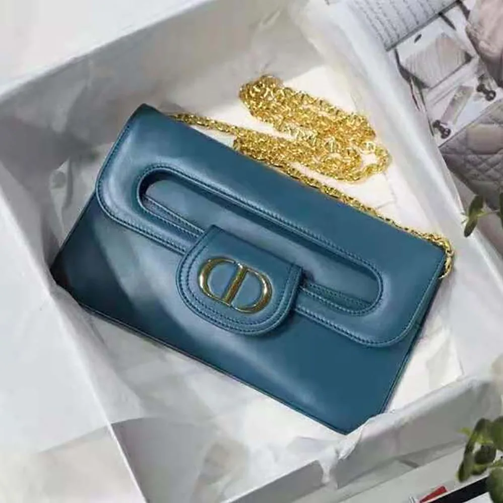 Dior Medium Diordouble Bag Deep Ocean Blue Smooth Calfskin for Women Dior Medium Diordouble Bag Deep Ocean Blue Smooth Calfskin for Women