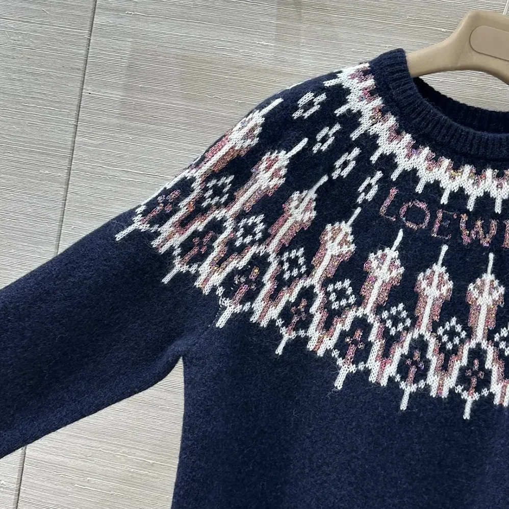 Loewe Sweater in Wool Blend for Men in Navy