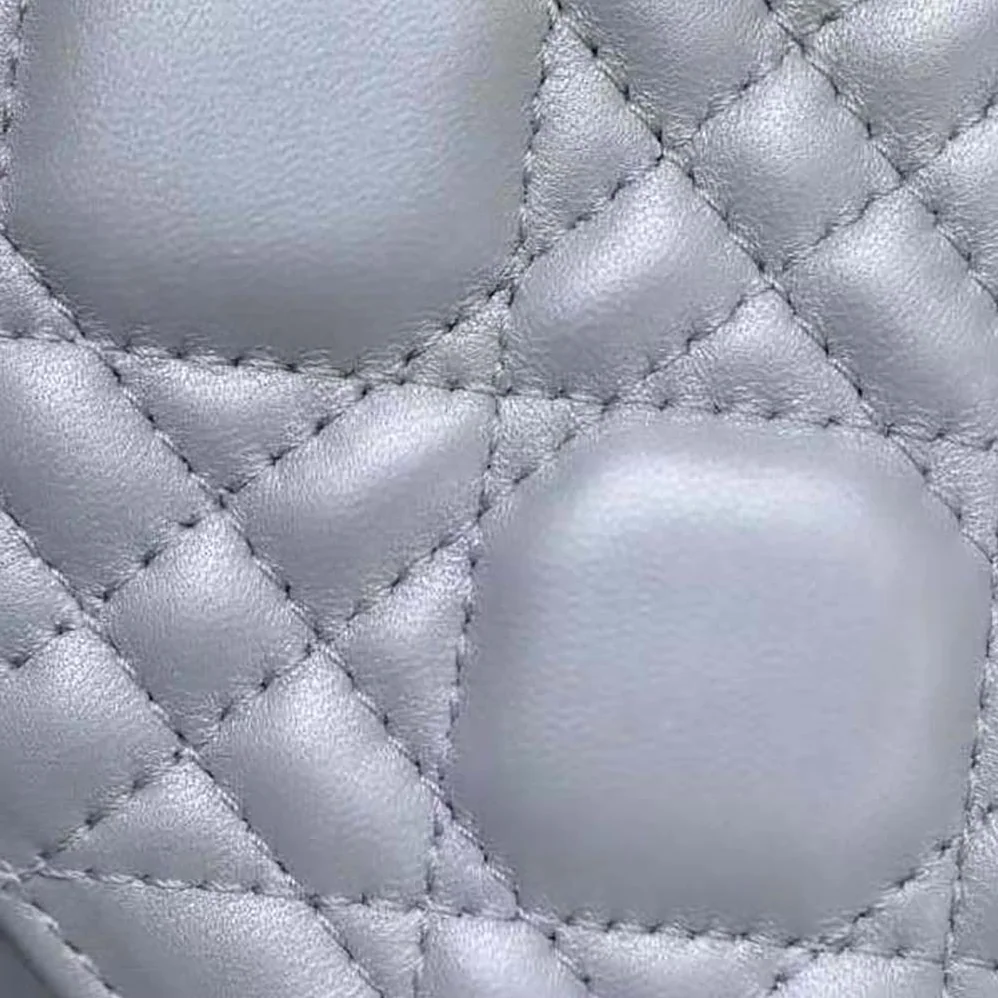 Dior Mini Lady Dior Bag Pearlescent Cannage Lambskin for Women in Silver