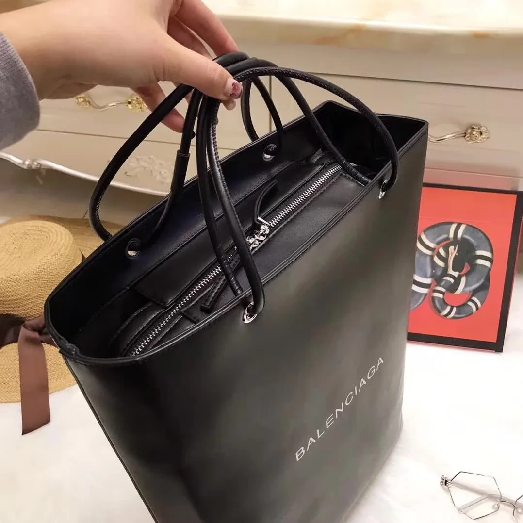 Balenciaga North-South Calfskin Shopping Bag M in Black Balenciaga North-South Calfskin Shopping Bag M in Black