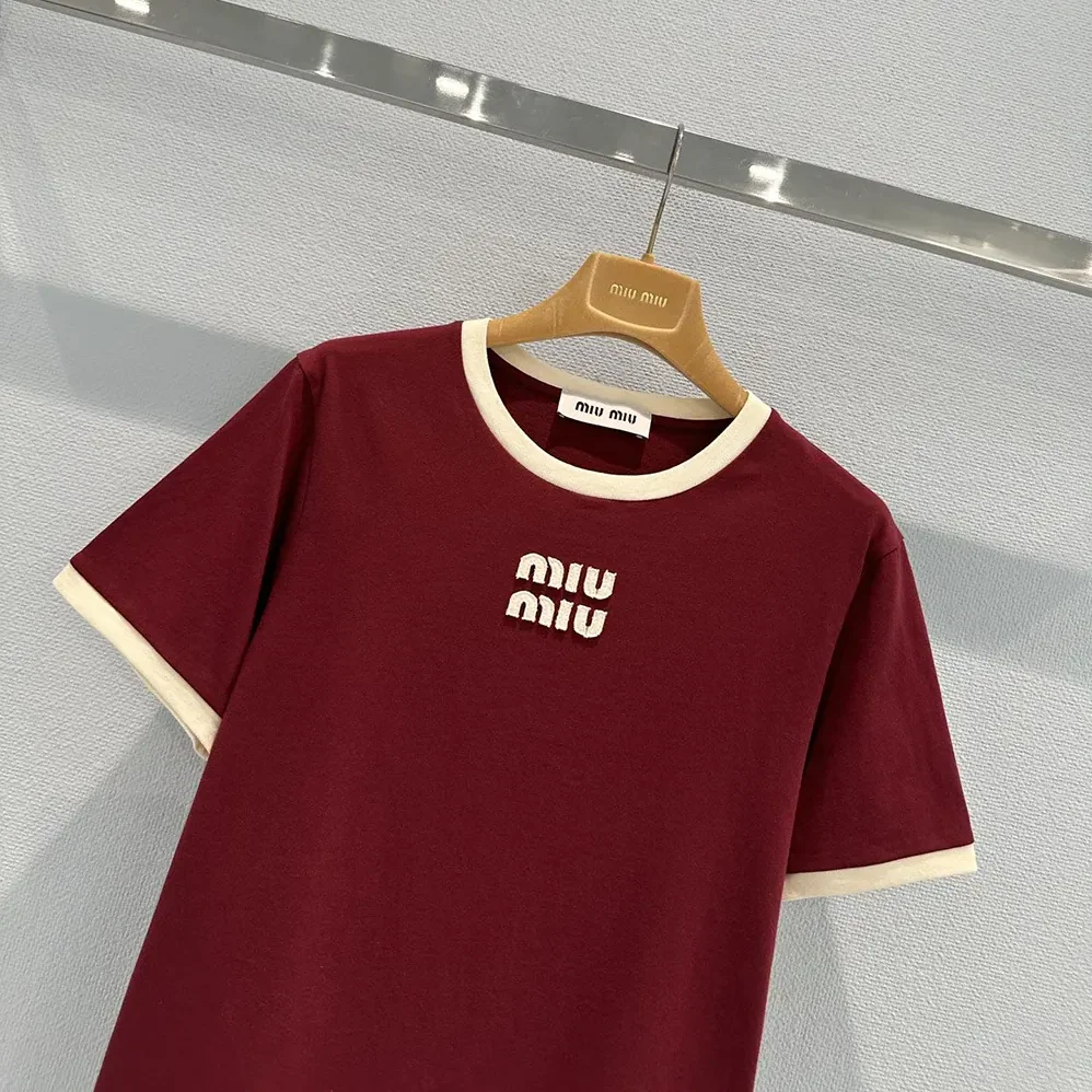 Miu Miu Wool and Cashmere Cardigan for Women in Red Miu Miu Wool and Cashmere Cardigan for Women in Red