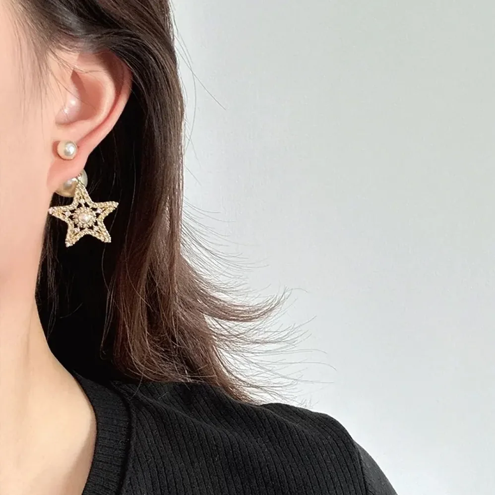 Dior Tribales Earrings Pale Gold-Finish Metal White Resin Pearls and Silver for Women in Tone Crystals Dior Tribales Earrings Pale Gold-Finish Metal White Resin Pearls and Silver for Women in Tone Crystals