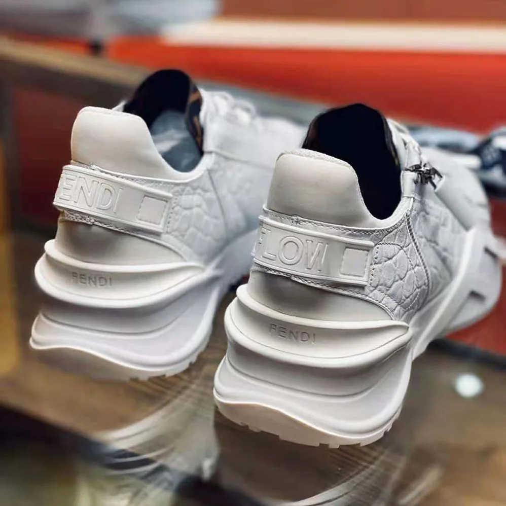 Fendi Sneakers White Caiman Low for Women in Tops