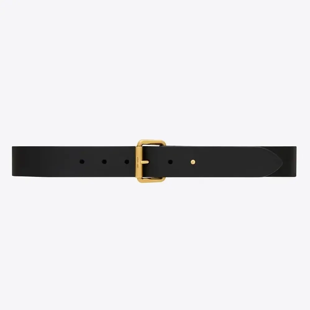 Saint Laurent YSL Motorcycle Belt in Leather for Unisex in Black Saint Laurent YSL Motorcycle Belt in Leather for Unisex in Black