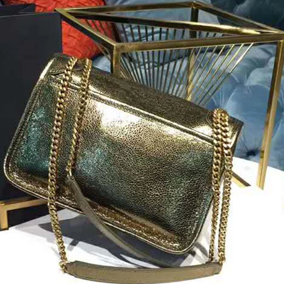 Saint Laurent YSL Niki Baby in Metallic Leather for Women in Black