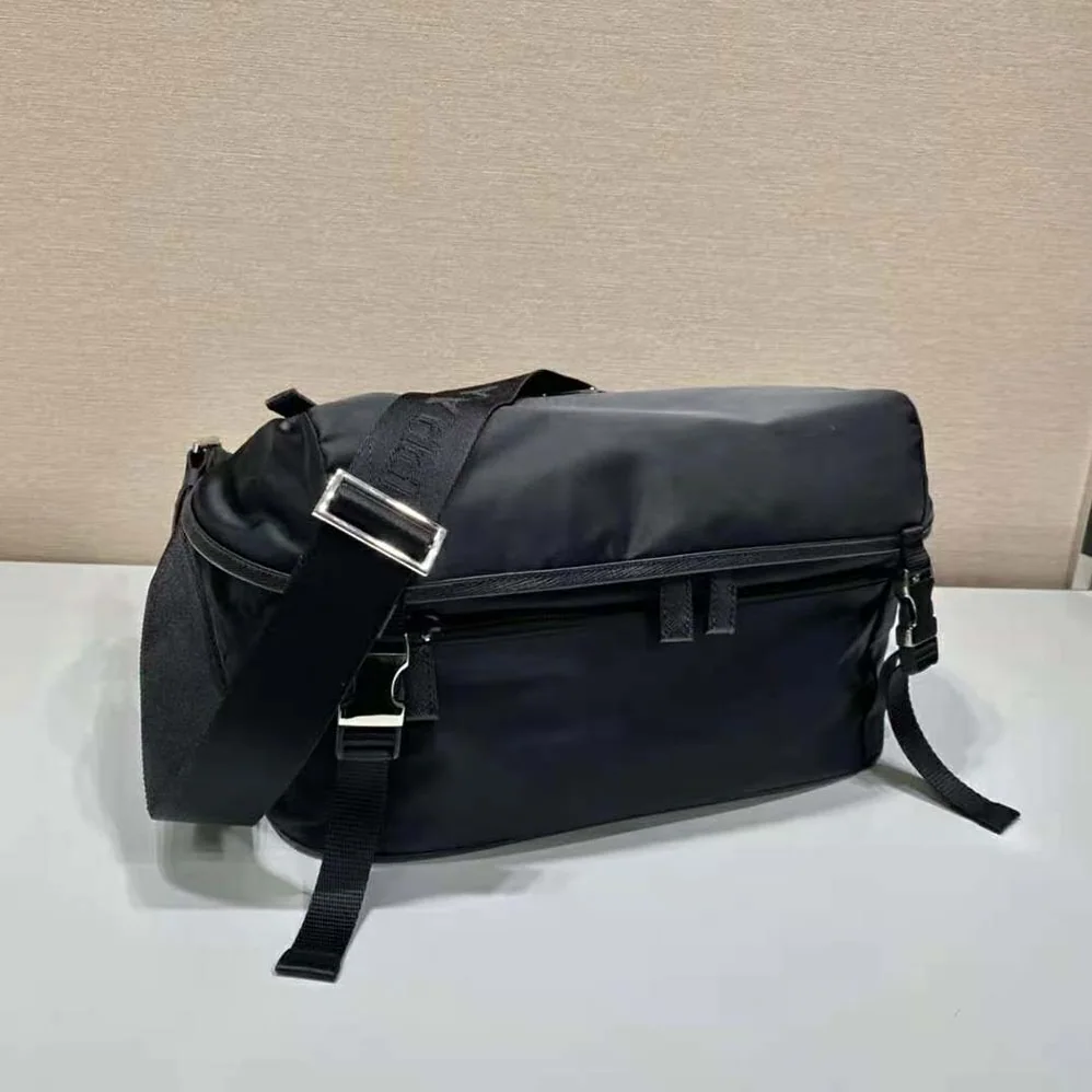 Prada Re-Nylon and Saffiano Leather Shoulder Bag for Unisex in Black