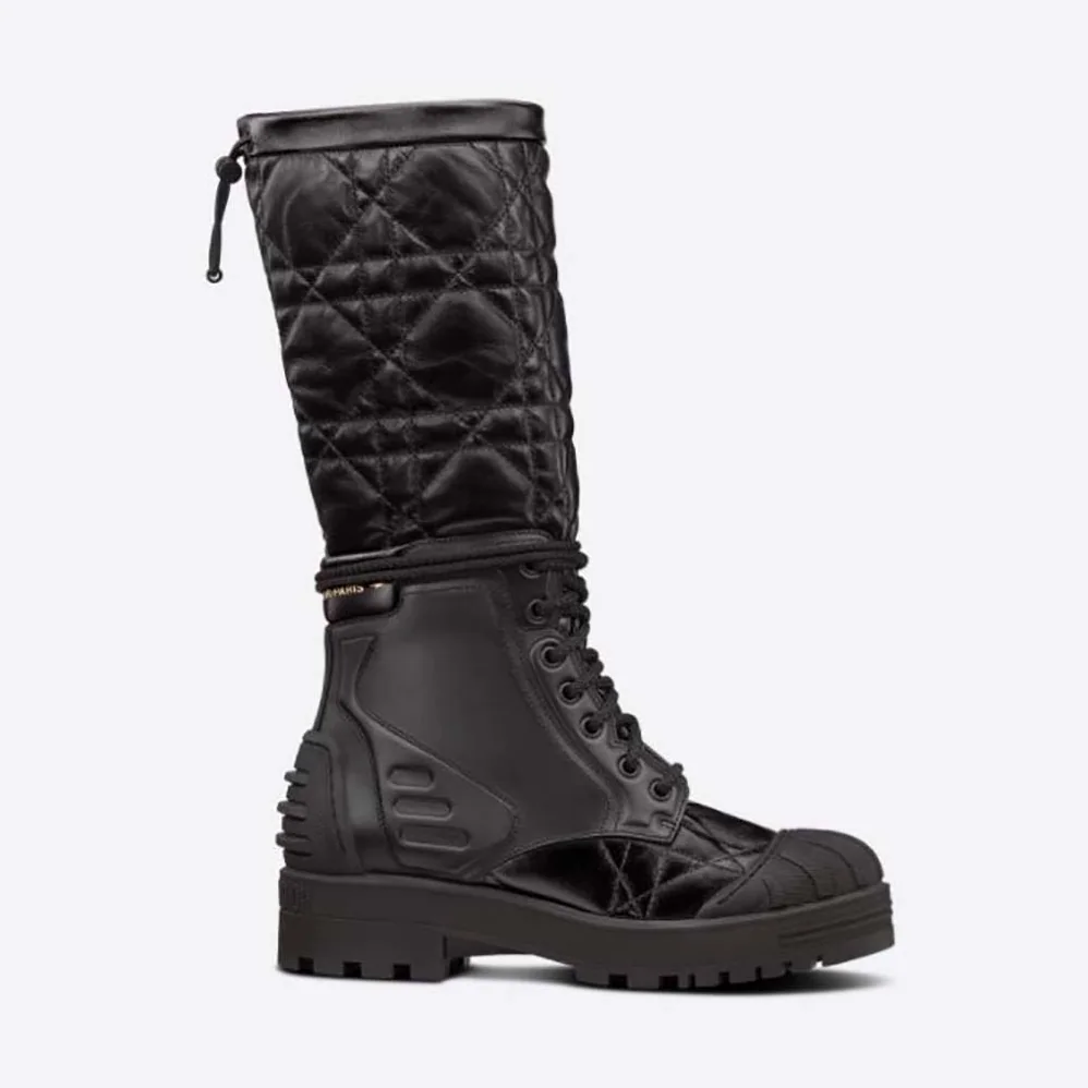 Dior Dioriron Boot Black Quilted Cannage Calfskin for Women