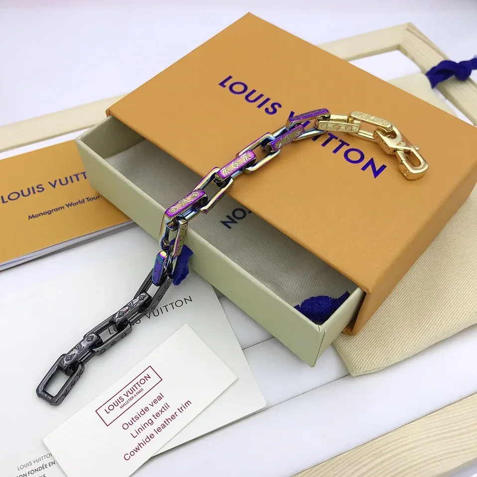 Louis Vuitton Engraved Monogram Chain Bracelet Multicolor Hardware Louis Vuitton Engraved Monogram Chain Bracelet Multicolor Hardware