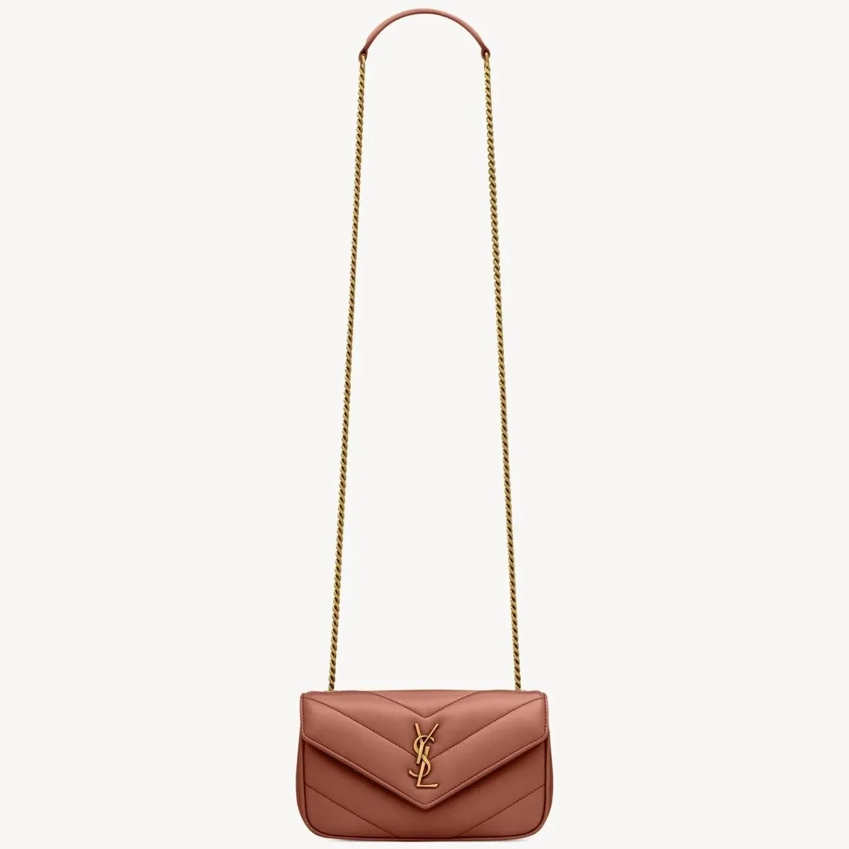 Saint Laurent Loulou Mini Shoulder Bag in Hortensia Gold Hardware Saint Laurent Loulou Mini Shoulder Bag in Hortensia Gold Hardware