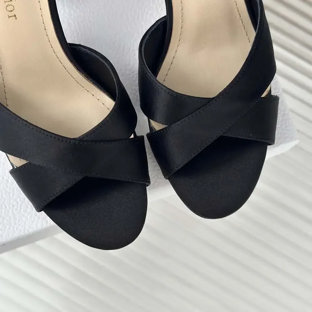 Dior Dior Tribales Heeled Slide Black Satin for Women