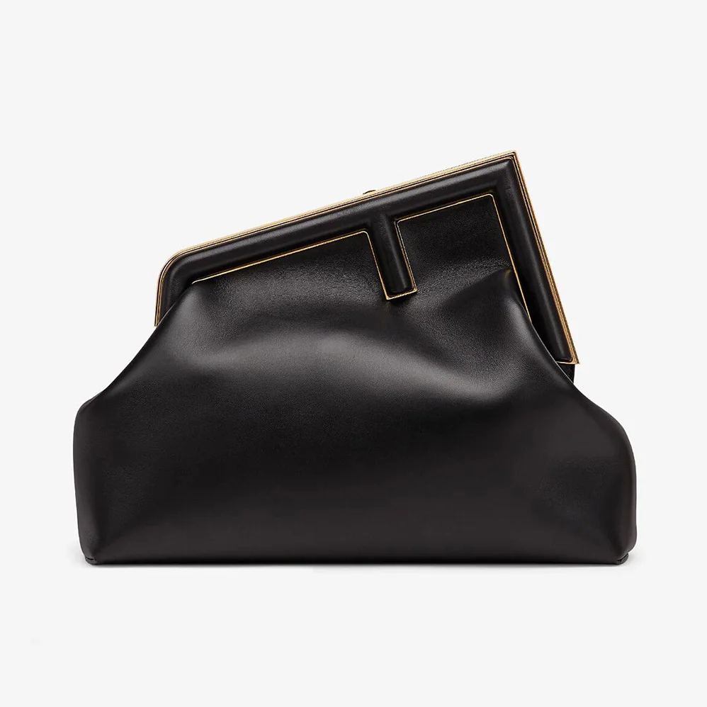Fendi First Medium Nappa Leather Bag for Women in Black Fendi First Medium Nappa Leather Bag for Women in Black