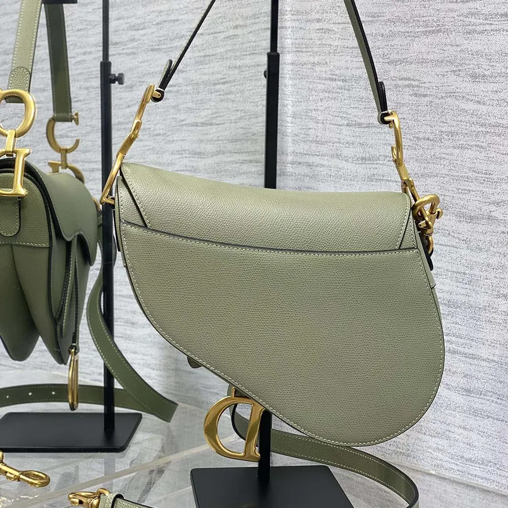 Dior Saddle Bag with Strap Cedar Green Grained Calfskin for Women Dior Saddle Bag with Strap Cedar Green Grained Calfskin for Women