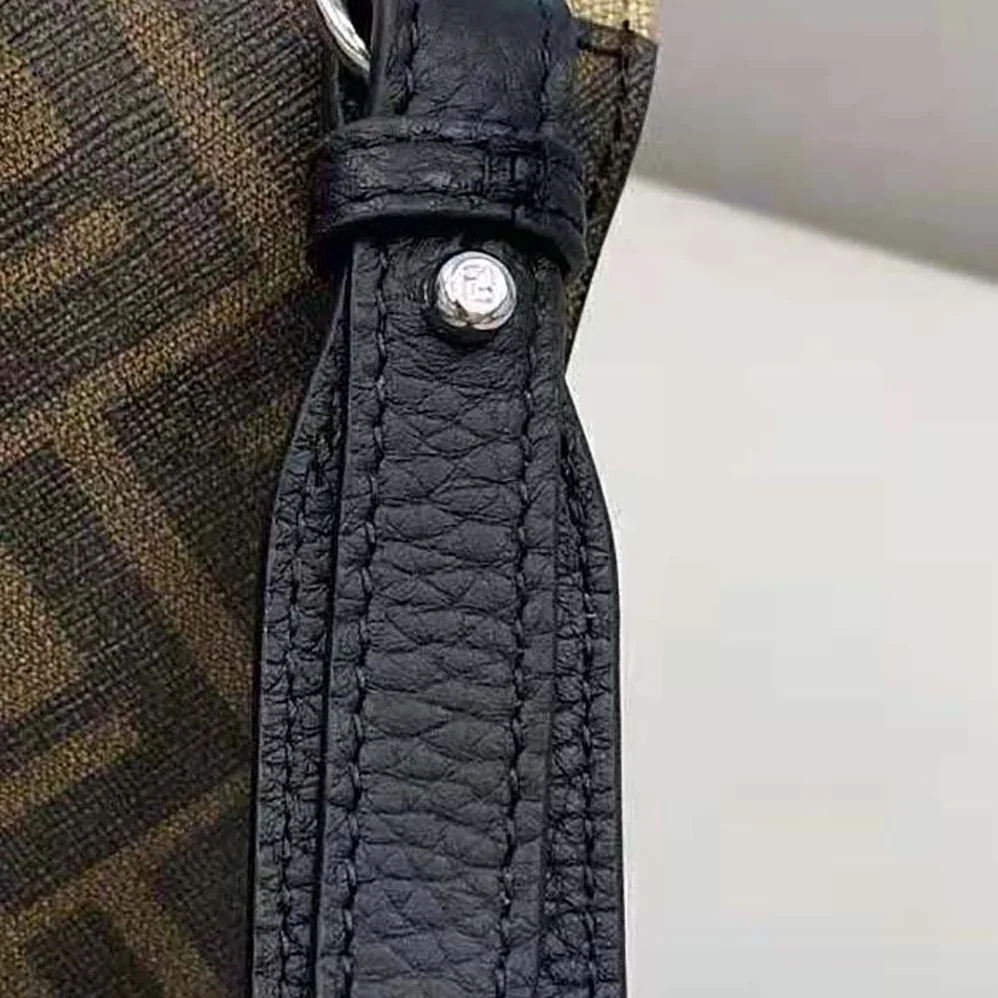 Fendi Baguette Pouch Brown Fabric Bag for Men in Beige