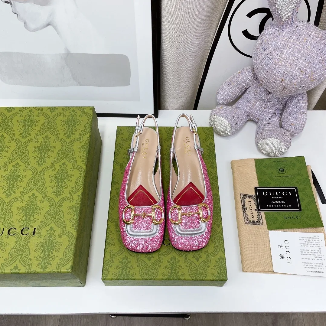 Gucci Lovelight Slingback With Horsebit Silver Gucci Lovelight Slingback With Horsebit Silver