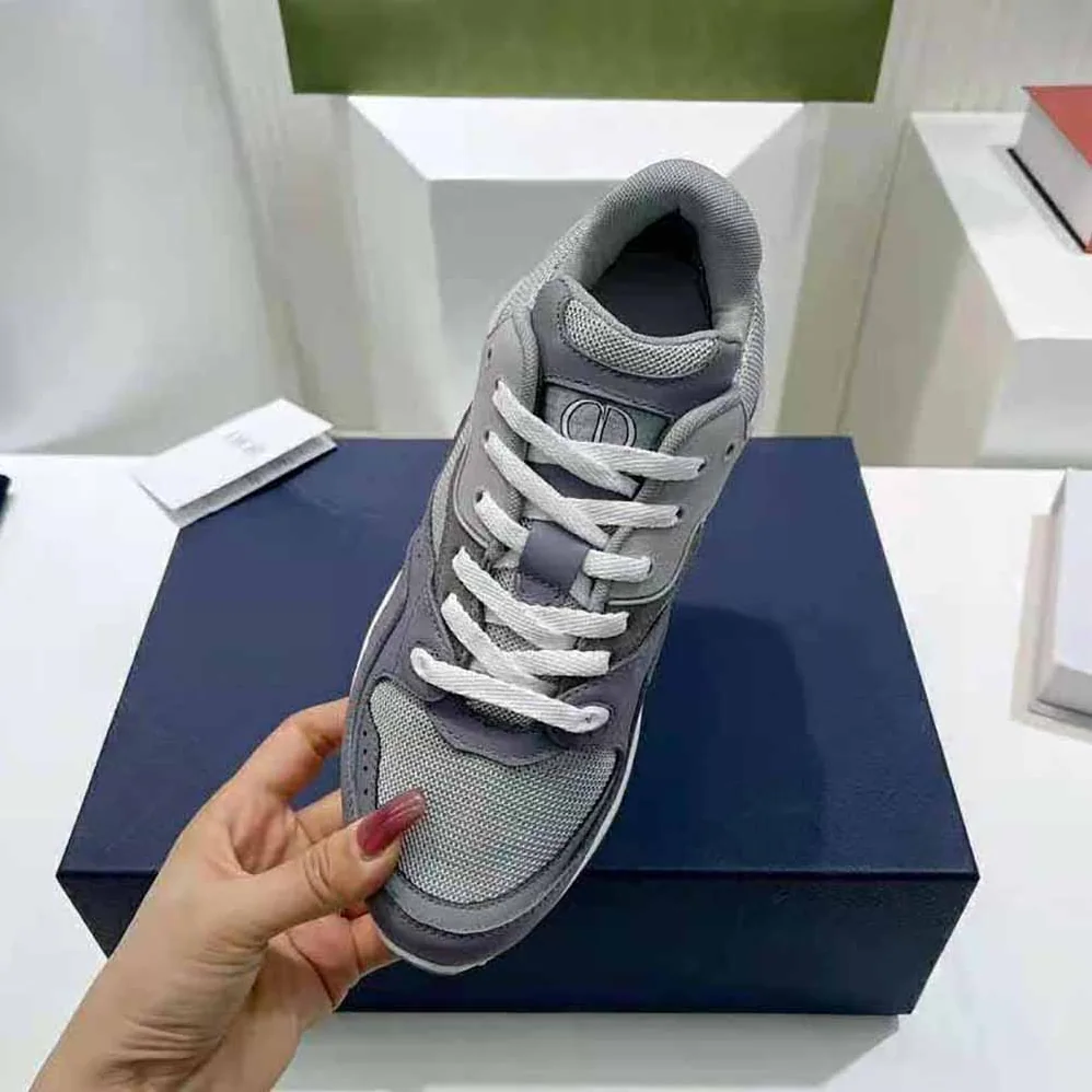 Dior B29 Sneaker Gray Technical Mesh Suede and Smooth Calfskin for Men