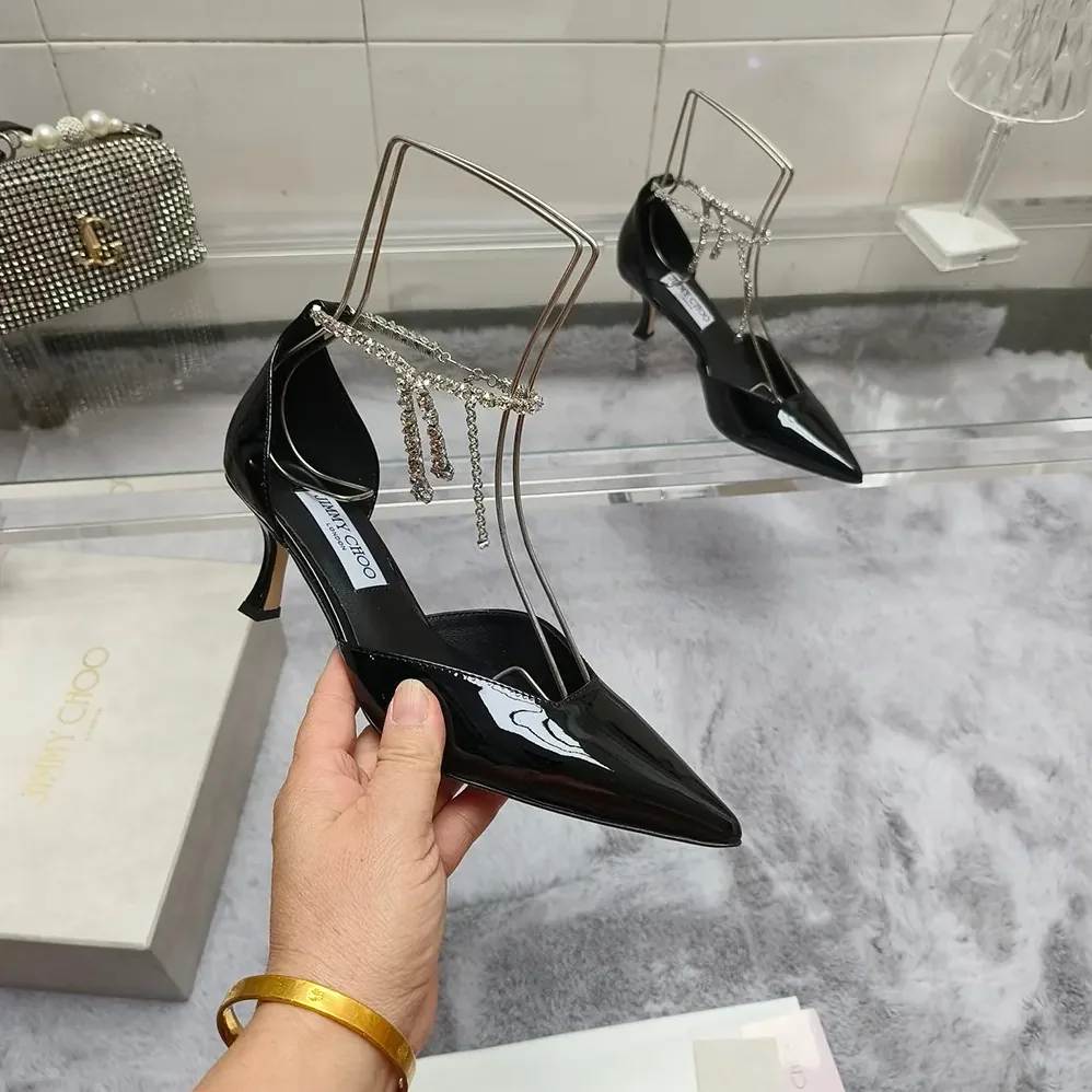 Jimmy Choo Stevie 50 Black Patent Leather Pumps for Women Jimmy Choo Stevie 50 Black Patent Leather Pumps for Women