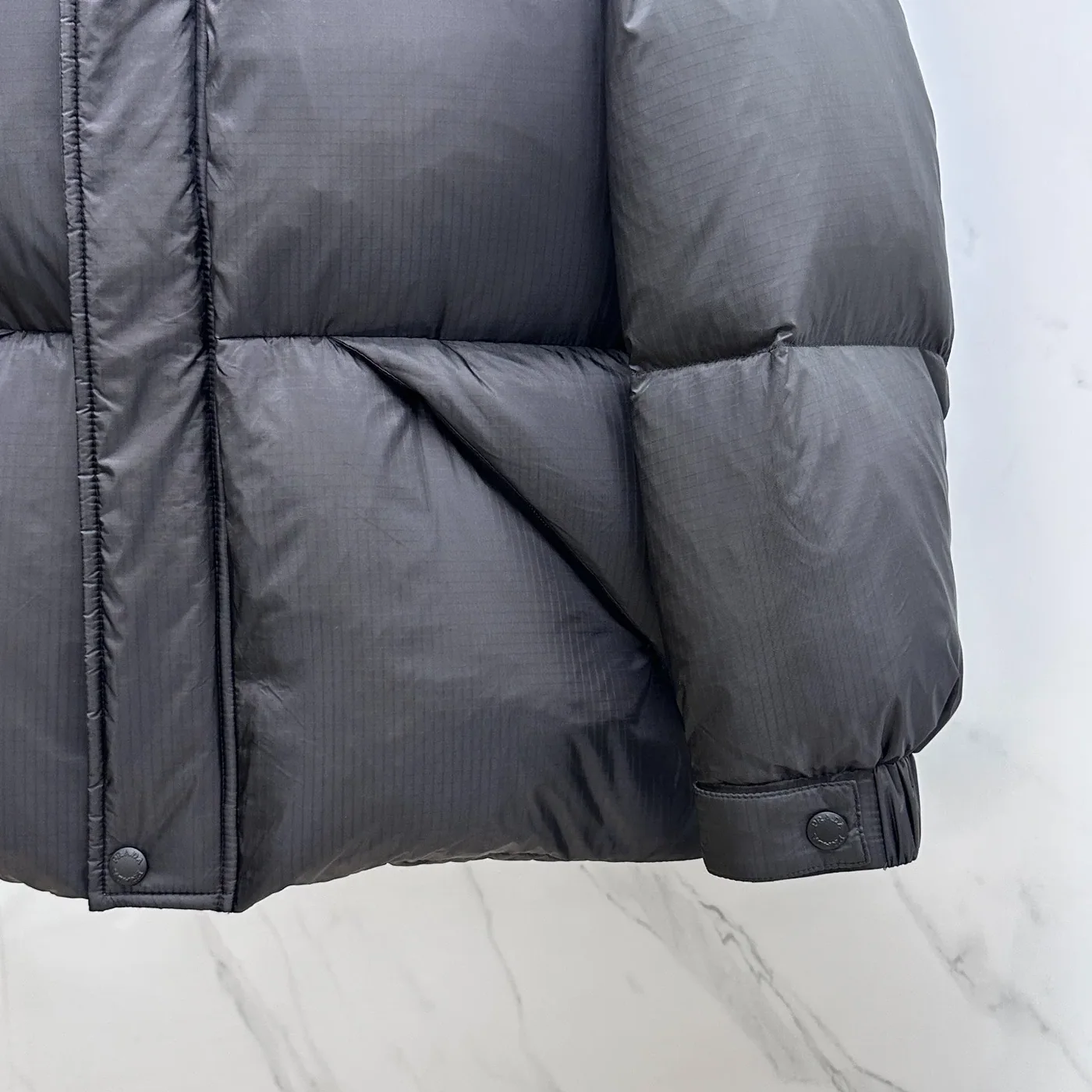 Prada ReNylon Hooded Down Puffer Jacket Black Prada ReNylon Hooded Down Puffer Jacket Black