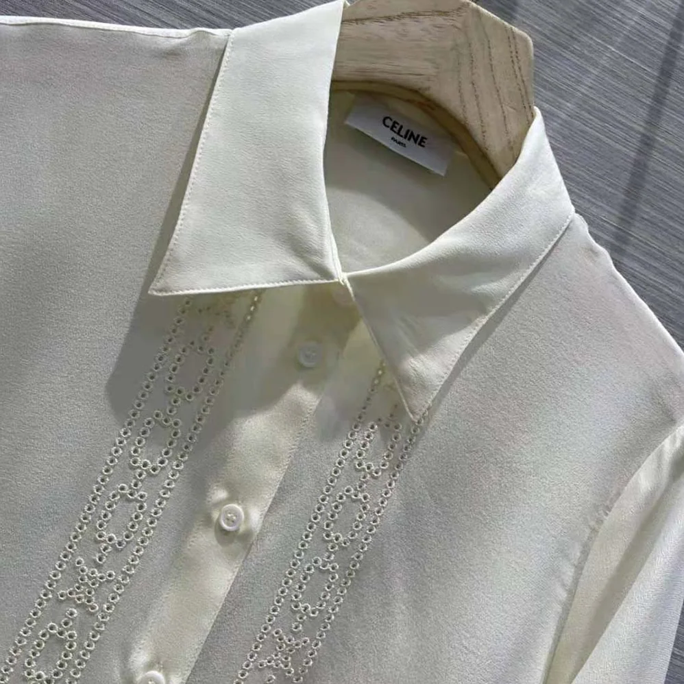 Celine Loose Shirt with Broderie Anglaise for Women