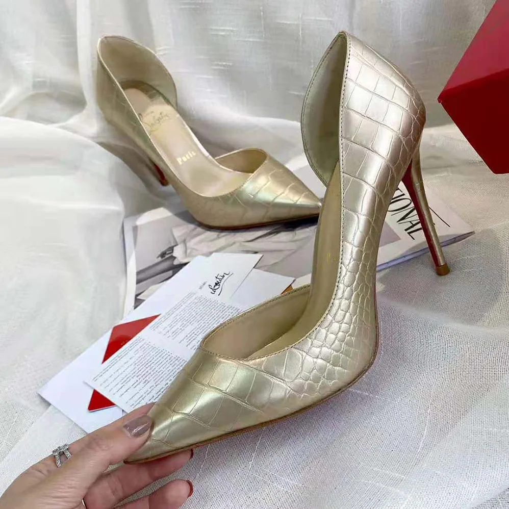 Christian Louboutin Lriza 100 mm Heel for Women in Gold