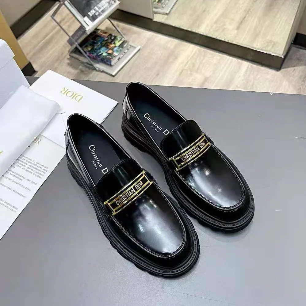 Dior Code Loafer Black Brushed Calfskin for Women Dior Code Loafer Black Brushed Calfskin for Women