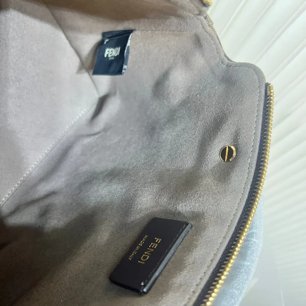 Fendi By The Way Soft Medium Brown FF Jacquard Fabric Bag for Unisex