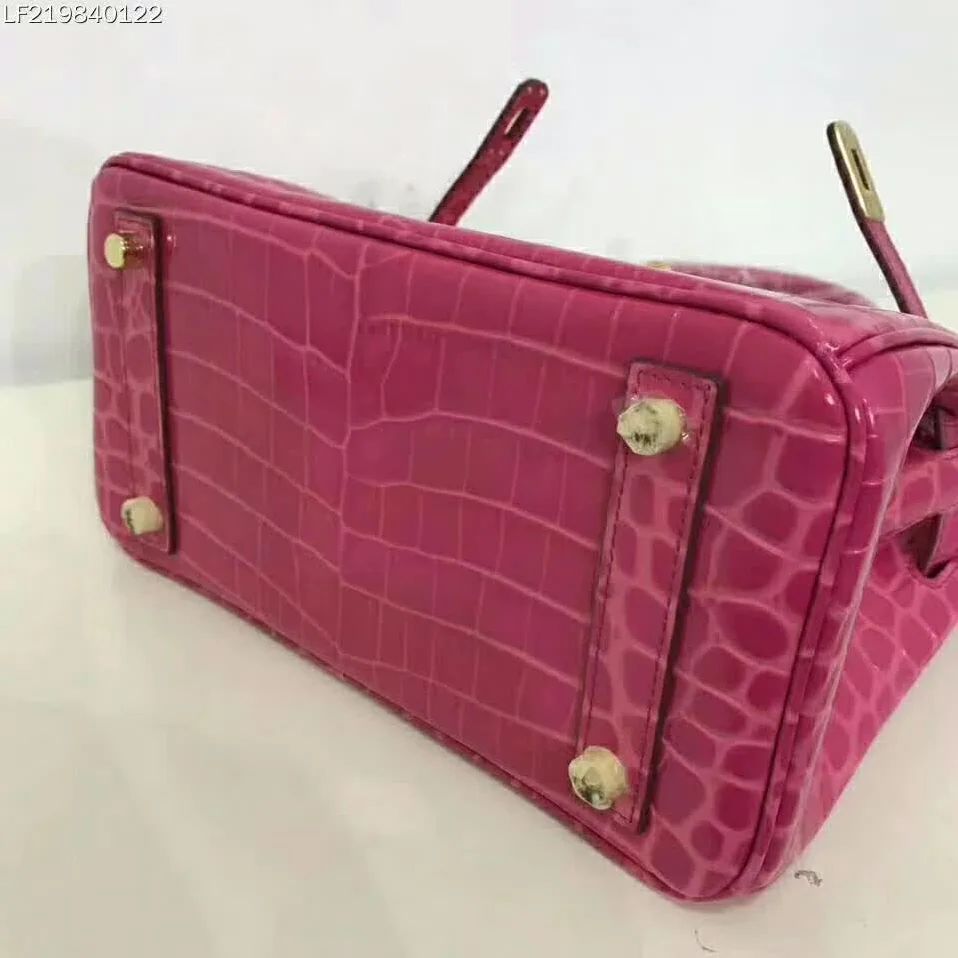 Hermes Birkin 30 Bag in Alligator Leather with Gold Hardware in Pink