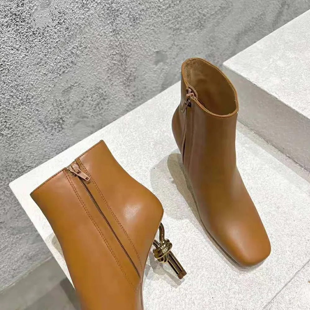 Bottega Veneta Knot Ankle Boot for Women in Brown Bottega Veneta Knot Ankle Boot for Women in Brown