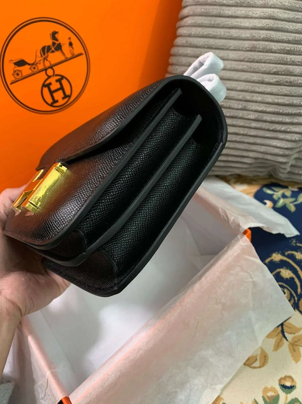 Hermes Constance 18 Crossbody Bag in Black Gold Hardware Hermes Constance 18 Crossbody Bag in Black Gold Hardware