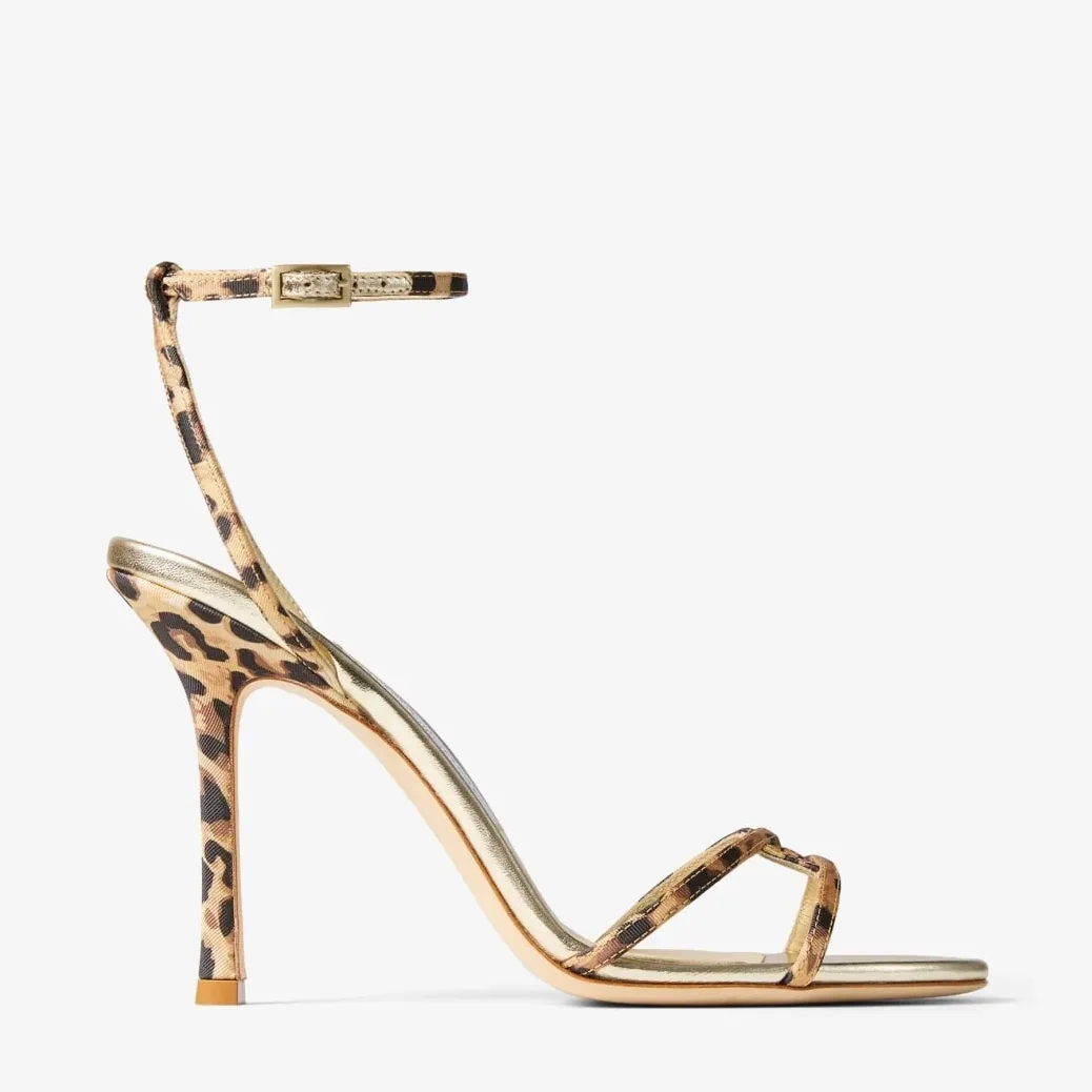 Jimmy Choo Leo Leopard-Print Sandal Natural 1998LEOQKB