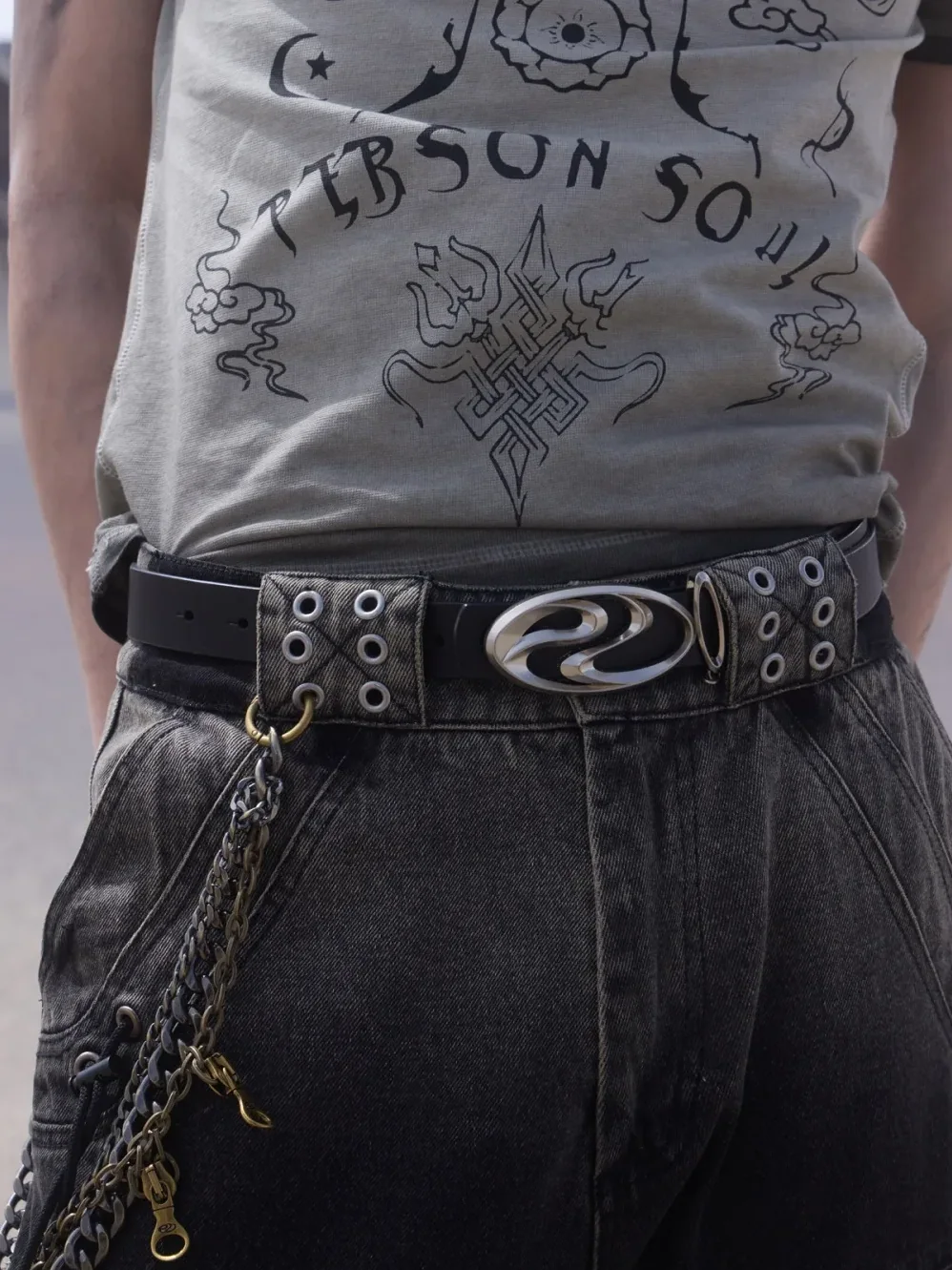 Matte Silver-plated Distressed Full in grain Leather Belt