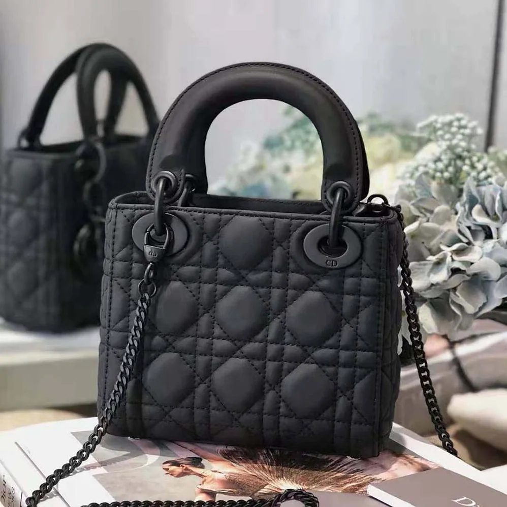 Dior Mini Lady Dior Bag Black Ultramatte Cannage Calfskin for Women Dior Mini Lady Dior Bag Black Ultramatte Cannage Calfskin for Women