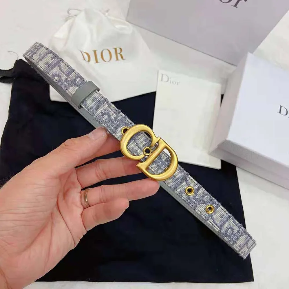 Dior Saddle Belt Gray Dior Oblique Jacquard 20 MM for Women Dior Saddle Belt Gray Dior Oblique Jacquard 20 MM for Women
