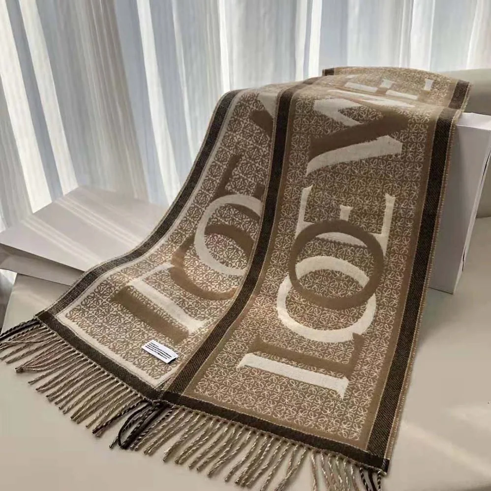 Loewe Love Scarf in Wool and Cashmere for Unisex in White