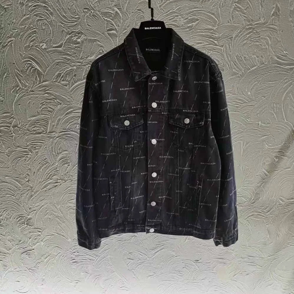 Balenciaga Large Fit Jacket in Stonewashed Black Lasered Denim for Women Balenciaga Large Fit Jacket in Stonewashed Black Lasered Denim for Women