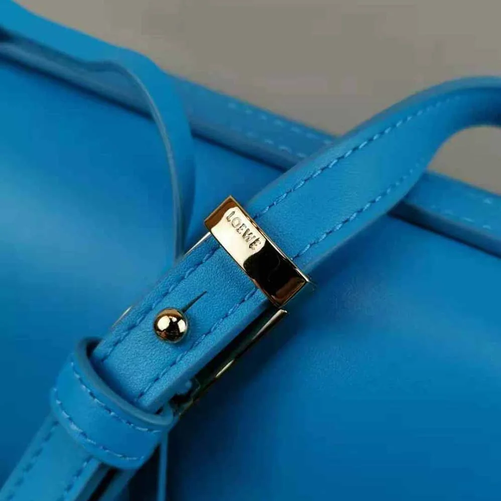 Loewe Barcelona Bag in Silk Calfskin for Women in Blue Loewe Barcelona Bag in Silk Calfskin for Women in Blue