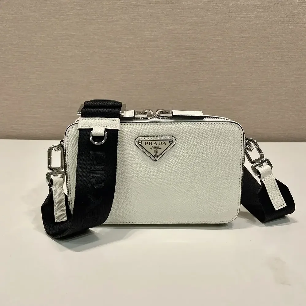 Prada Brique Saffiano Leather Bag for Men in White Prada Brique Saffiano Leather Bag for Men in White
