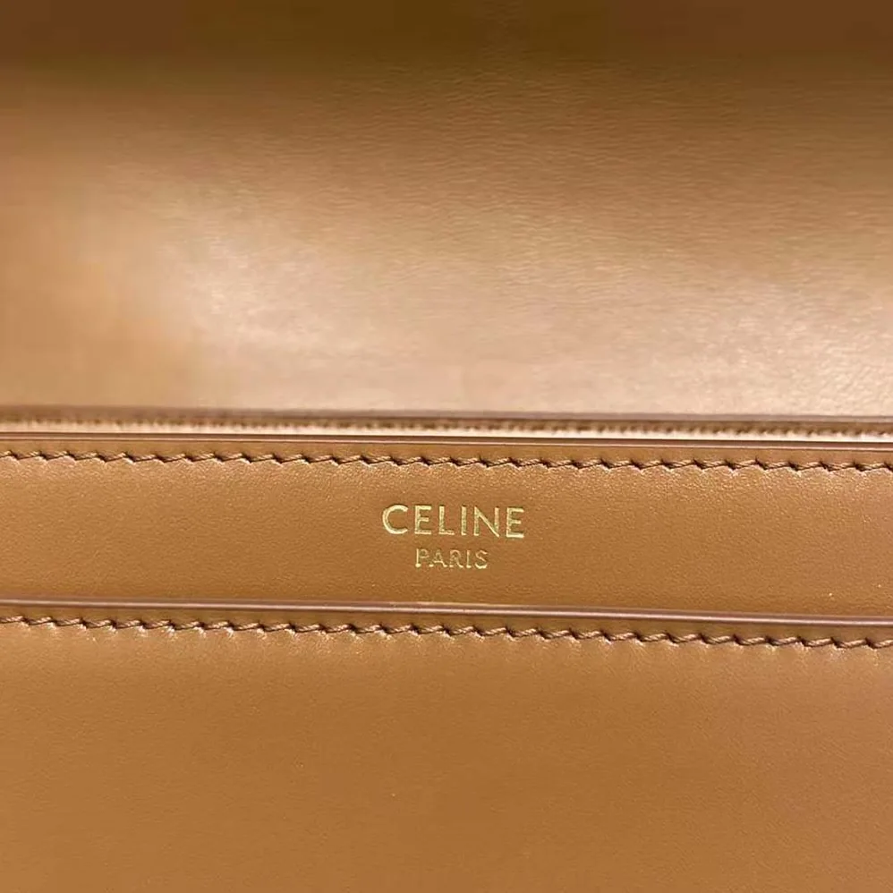 Celine Chain Bag 16 in Satinated Calfskin for Women in Brown Celine Chain Bag 16 in Satinated Calfskin for Women in Brown