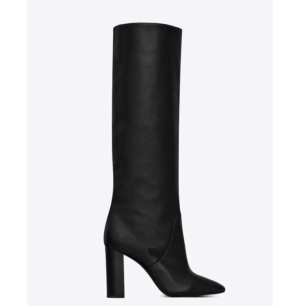 Saint Laurent YSL Shoes Lou Boot in Lambskin 90mm Heel for Women in Black Saint Laurent YSL Shoes Lou Boot in Lambskin 90mm Heel for Women in Black