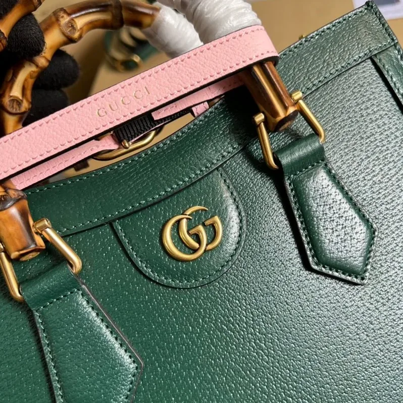 Gucci Diana Medium Tote Bag in Green Gold Hardware Gucci Diana Medium Tote Bag in Green Gold Hardware
