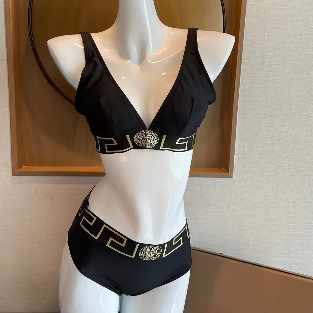 Versace Greca Border Bikini Top for Women in Bottoms