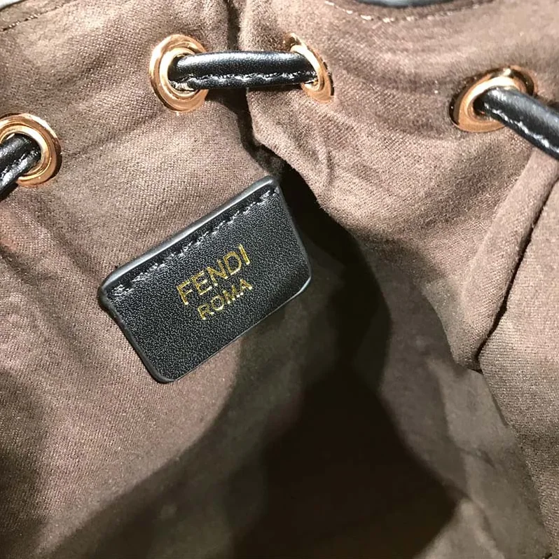 Fendi Mon Tresor Black Leather Mini for Women in Bag