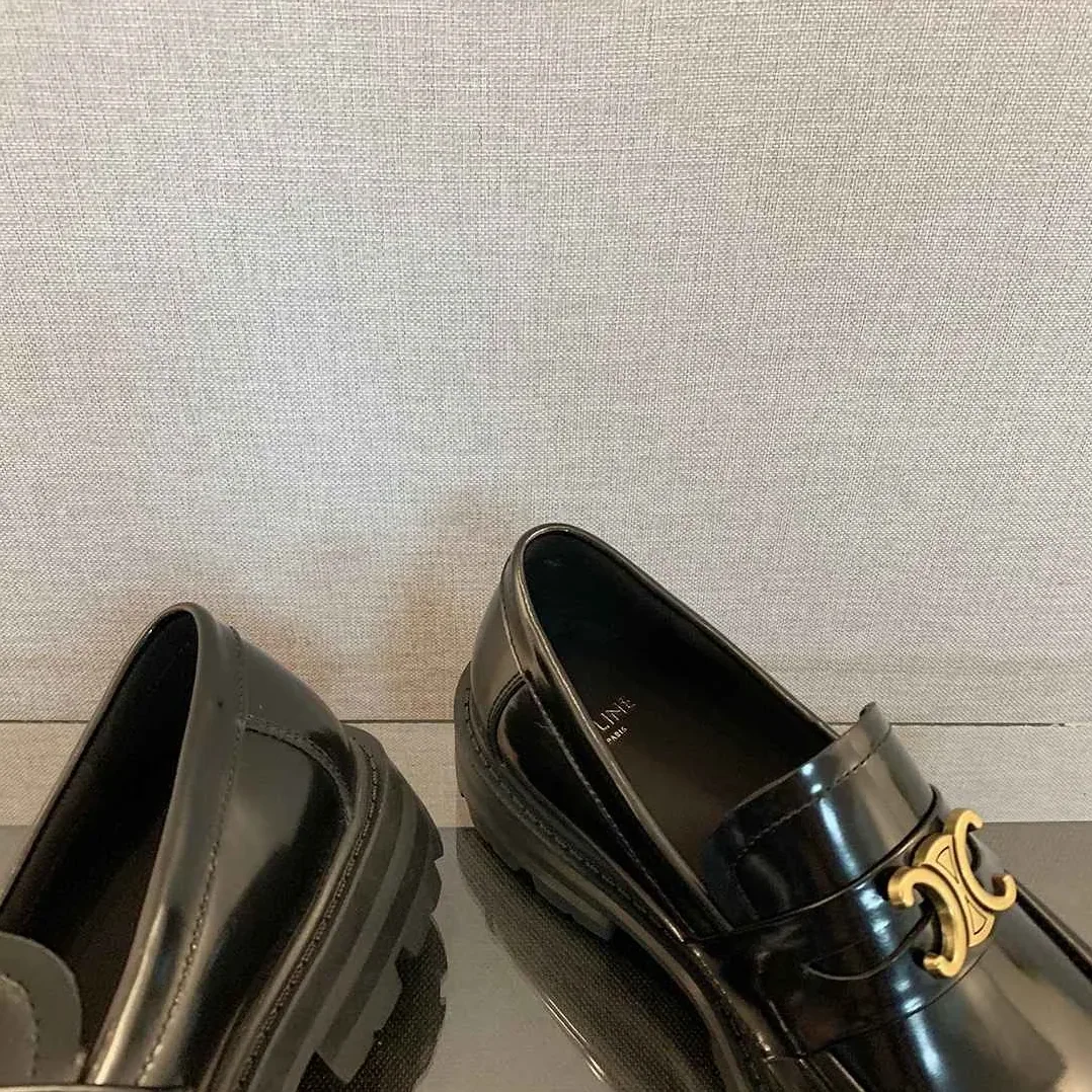 Celine Bulky Penny Chunky Loafer Black